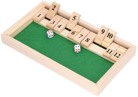 Doppio Gioco Premium Materiale - Dadi Gioco da Tavola - 12 Dischi con Numeri - Design Adattabile - Gioco di Divertimento - Legno Sostenibile