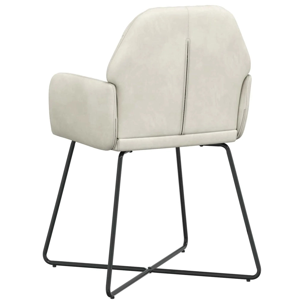 Sedie da pranzo 6 pcs Velluto (V) Crema 55 x 50 x 84 cm 3428389