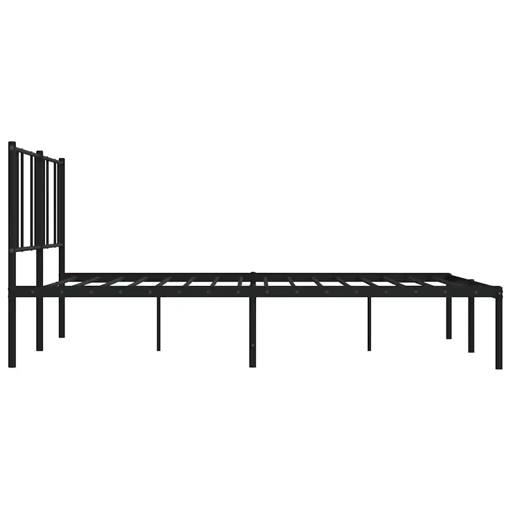 Giroletto con Testiera in Metallo Nero 193x203 cm 352486