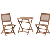 Set da giardino per esterno in legno d'acacia chiaro certificato pieghevole bistrò retrò vintage