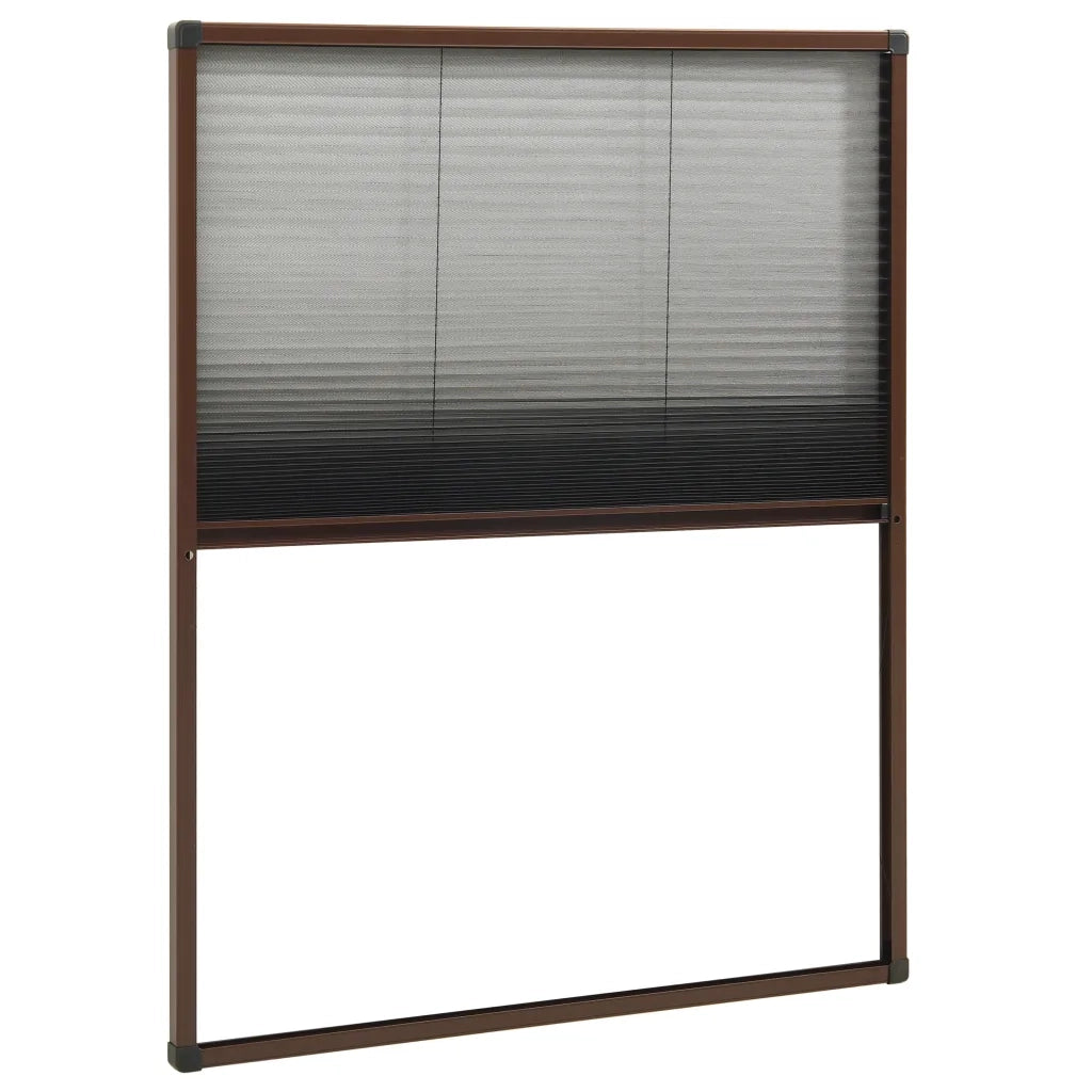 Zanzariera Plissettata Finestre in Alluminio Marrone 60x80 cm 148653