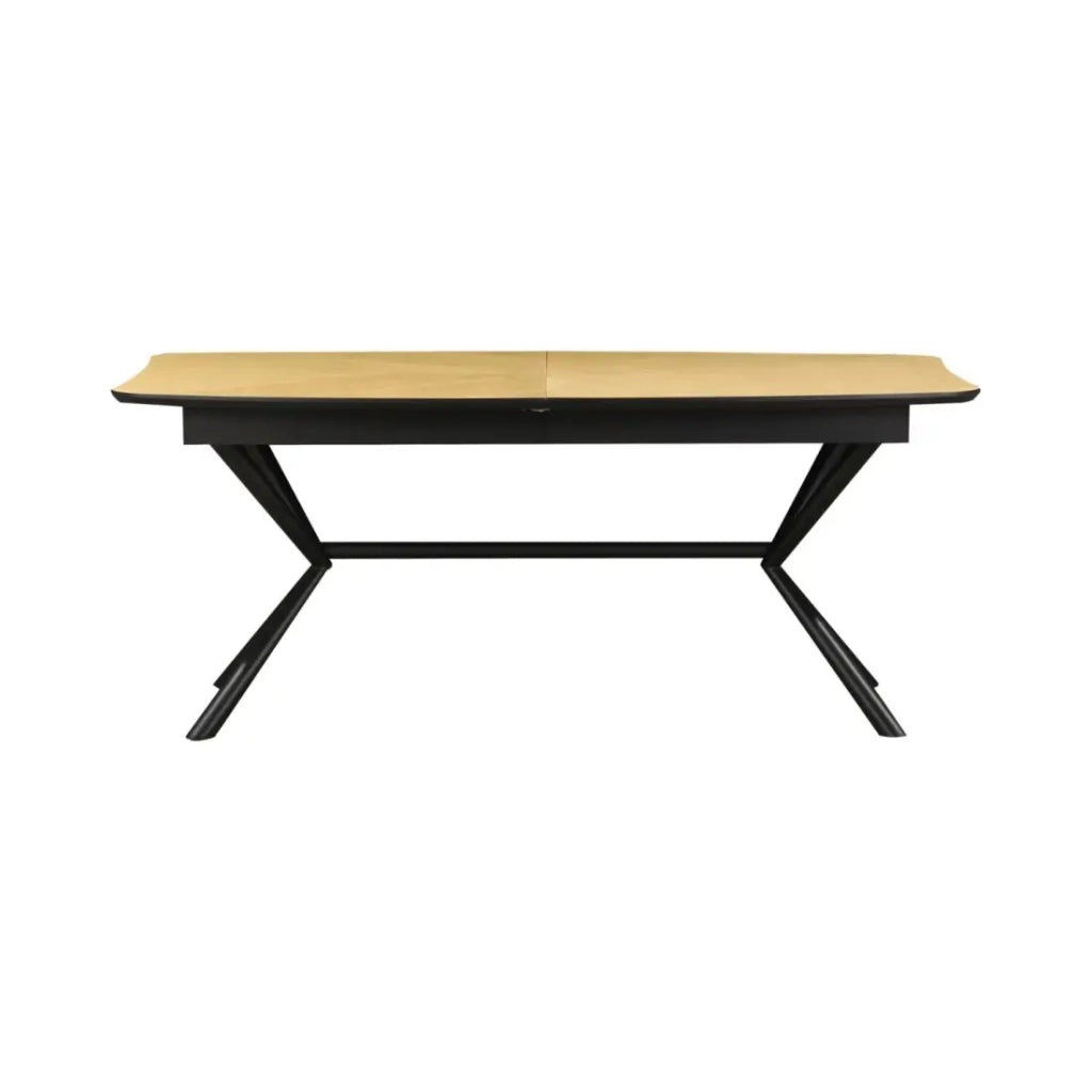 Tavolo da pranzo GRANI – Impiallacciatura di rovere chiaro e metallo – 180-270 cm – Estensibile