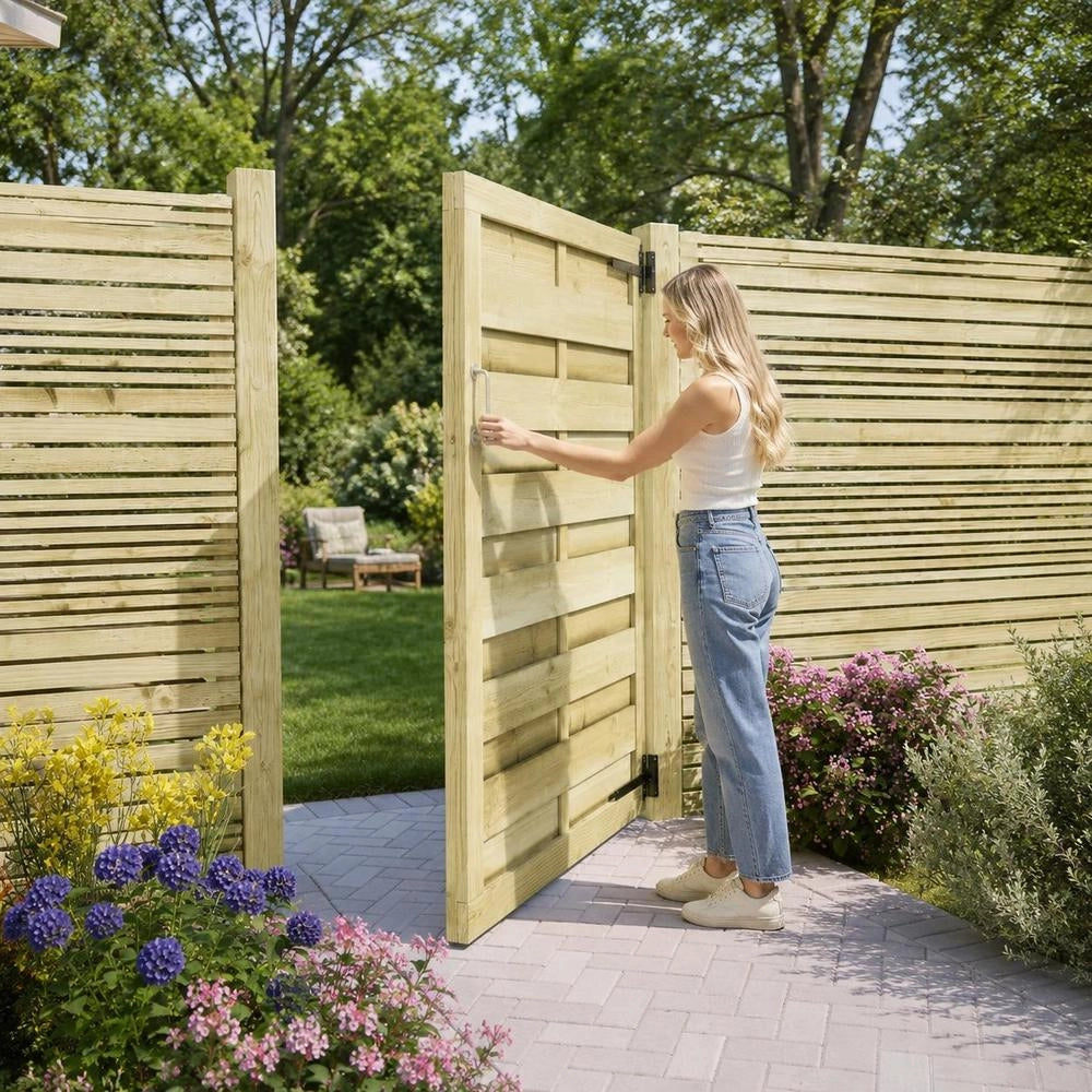 Garden Gate, Pine Wood, Impregnated, 100x125 Cm, Green