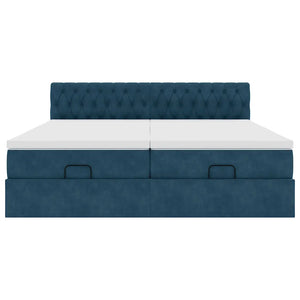 Struttura Letto Pouf con Materassi 200x200 cm Velluto