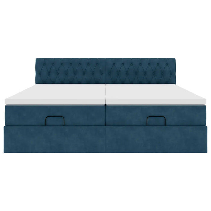 Struttura Letto Pouf con Materassi 200x200 cm Velluto