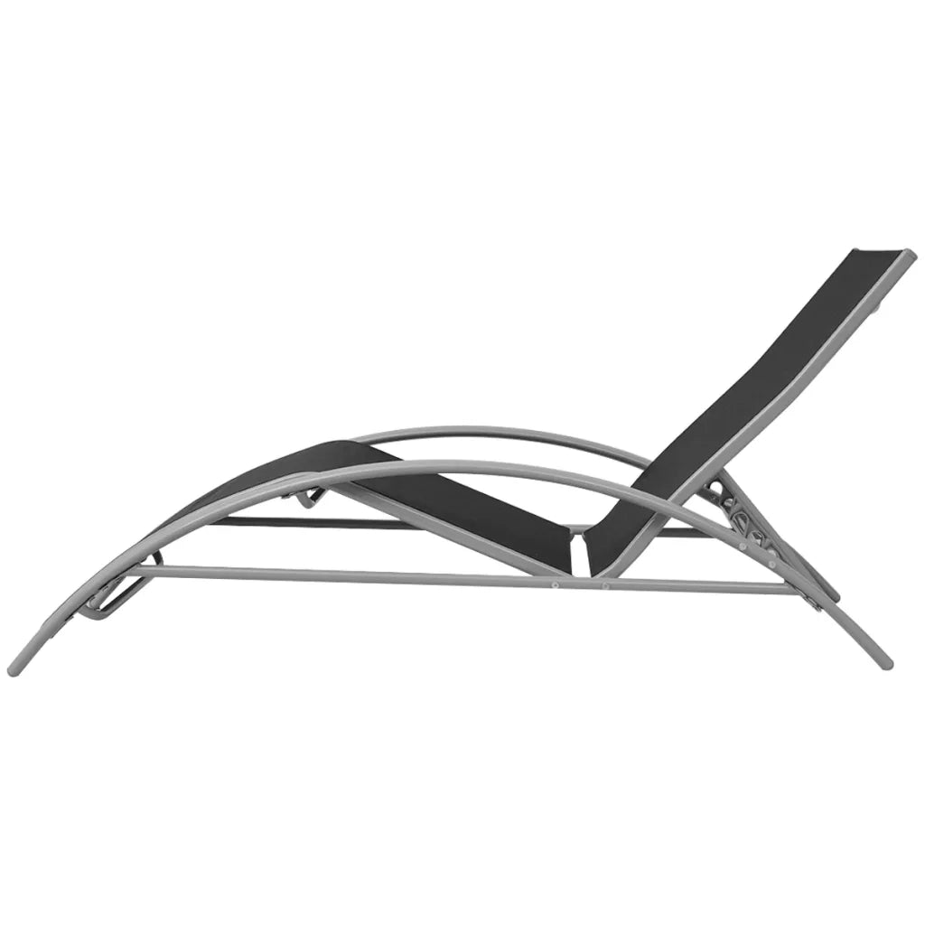 Lettini PrendiLettino sole | Sdraio da giardino | Lettino da sole con Ombrellone in Alluminio Nero
