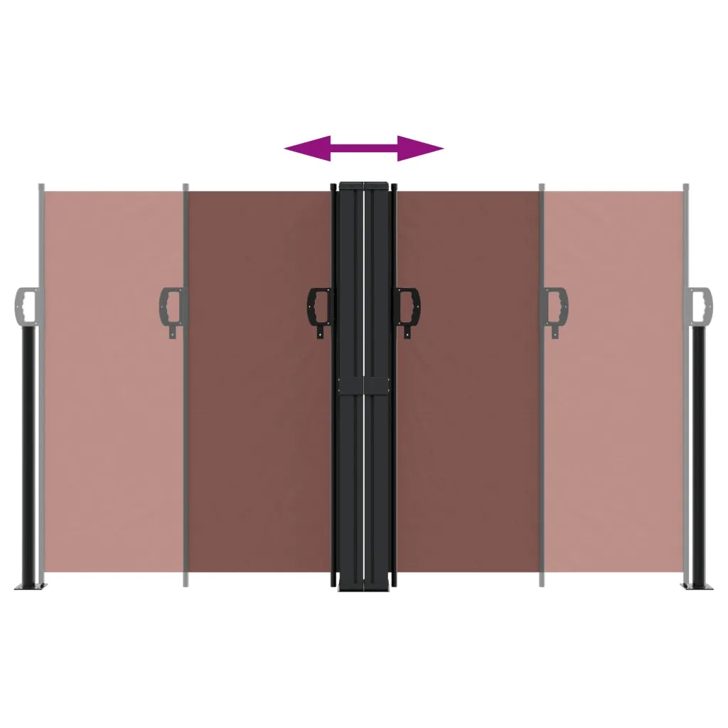 Tenda da Sole Laterale Retrattile-Tenda parasole per balcone per giardino Marrone 140x600 cm 202931