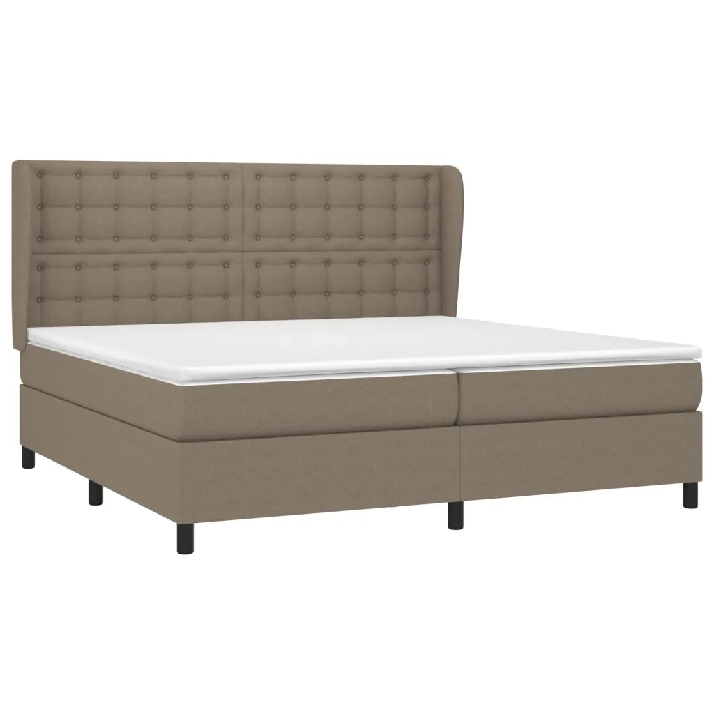 Giroletto a Molle con Materasso Tortora 200x200 cm in Tessuto 3128313