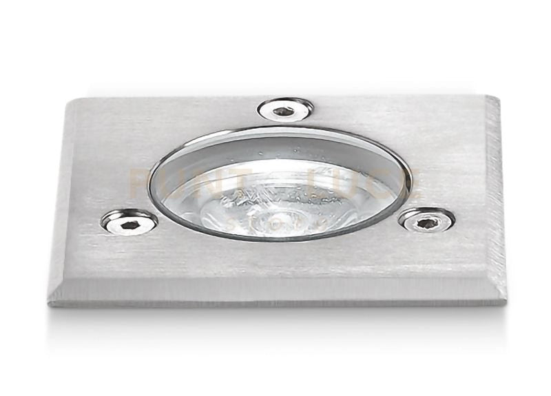 GES221C- SEGNAPASSI IN ACCIAIO INOSSIDABILE E ALLUMINIO CALPESTABILE AD INCASSO A LED 3000K 89LM 1W QUADRATO