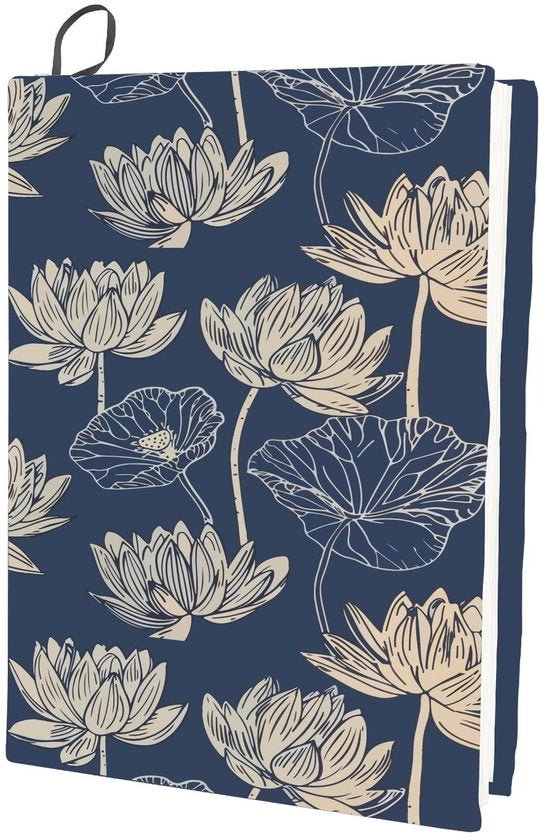 Copri libro pieghevole - Lavabile e riciclabile - Disegni fiori e vintage - Adatto per libri con copertina rigida - 22,9 x 28 cm