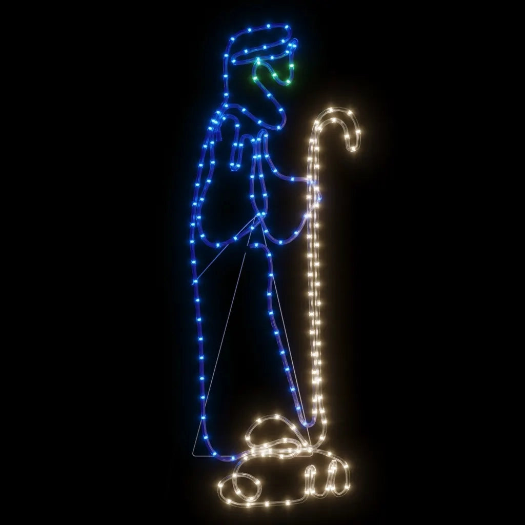 Figura Natalizia di Pastore e Agnello con 168 LED 102,5x35 cm