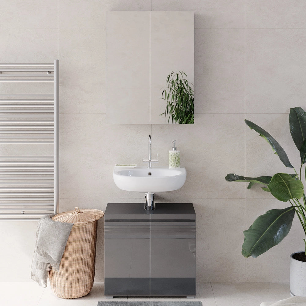 Vicco Set di mobili da bagno Antracite lucido 2 parti