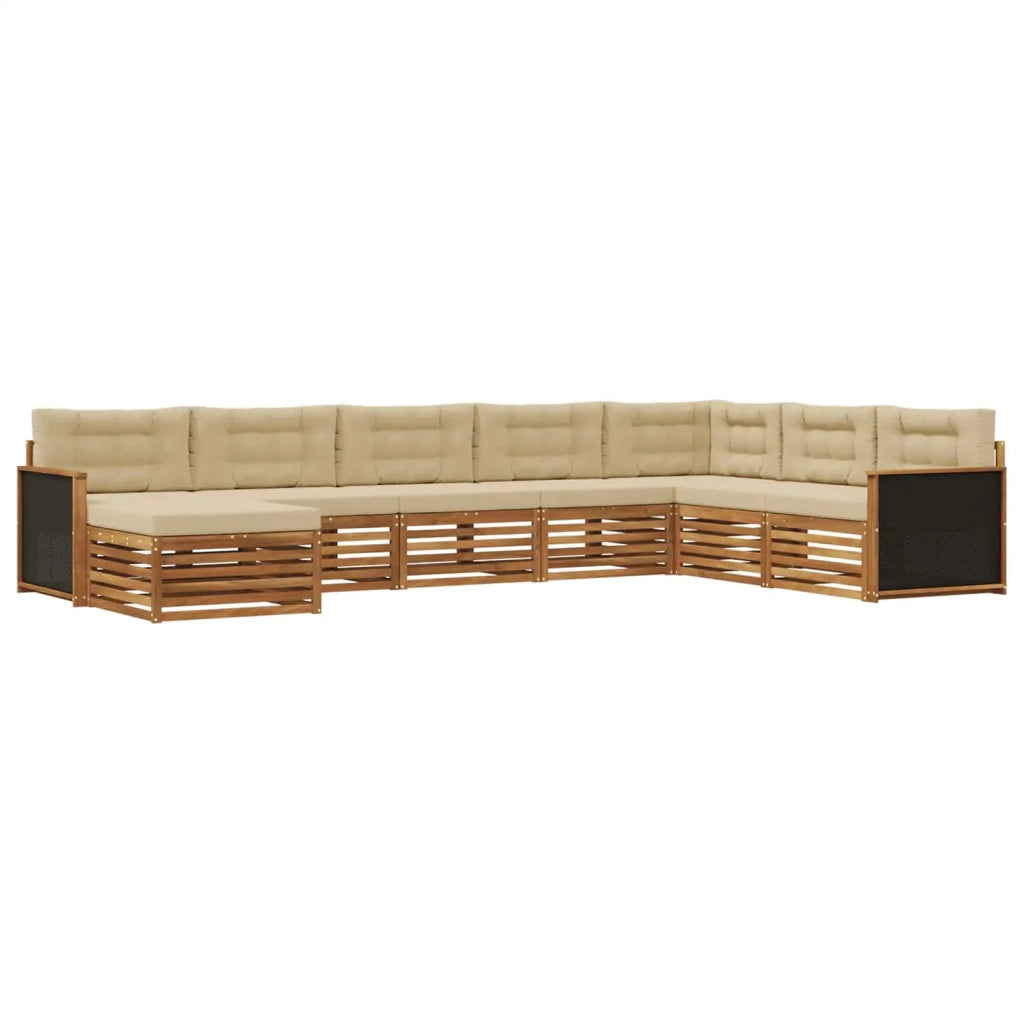 Set di divani da esterno 8 pz Naturale e Beige 3383706