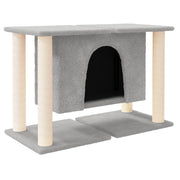 Tiragraffi per gatti torre per arrampicata giocattolo piattaforma per arrampicata con tiragraffi in sisal leggero 50 cm grigio 02_0022607