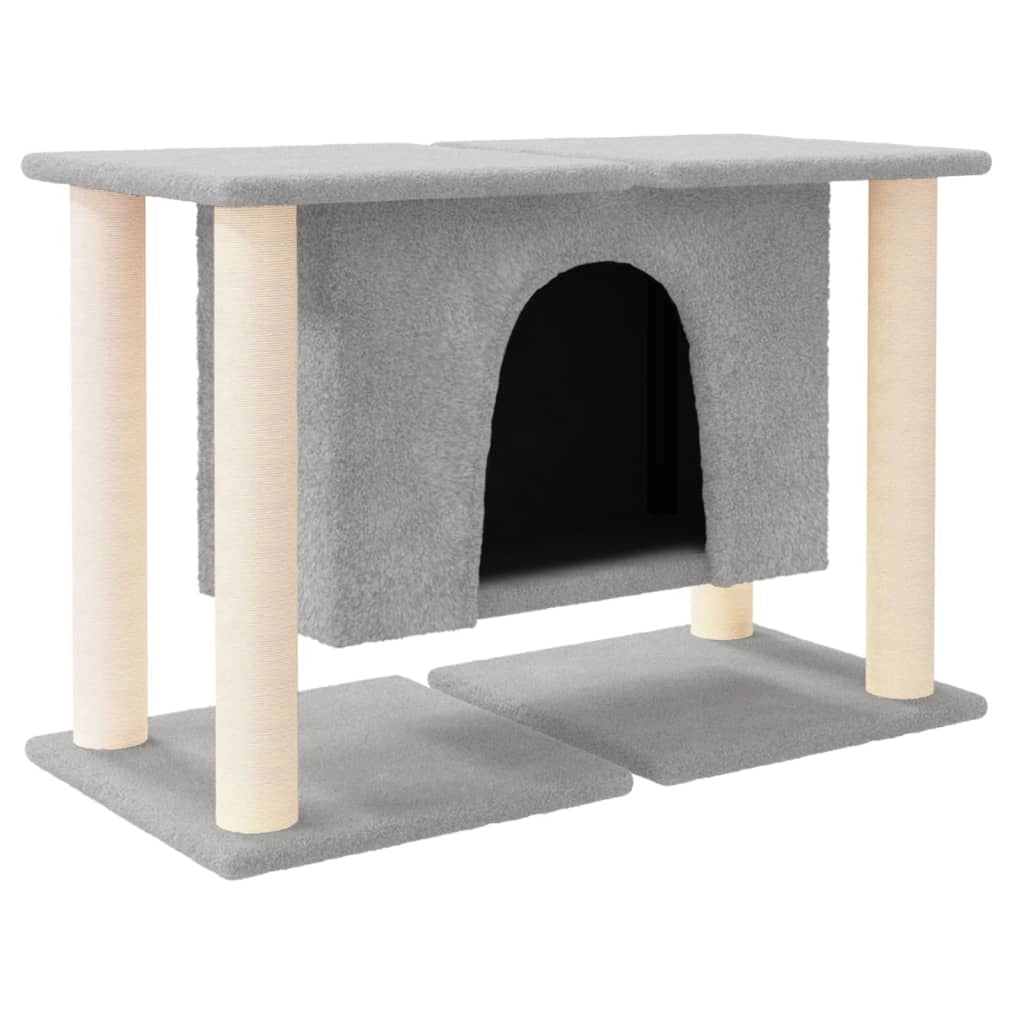 Tiragraffi per gatti torre per arrampicata giocattolo piattaforma per arrampicata con tiragraffi in sisal leggero 50 cm grigio 02_0022607