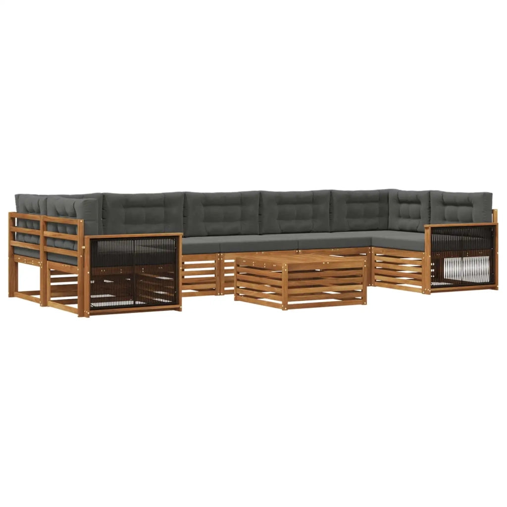 Set di divani da esterno 8 pz Naturale e Antracite 3383145