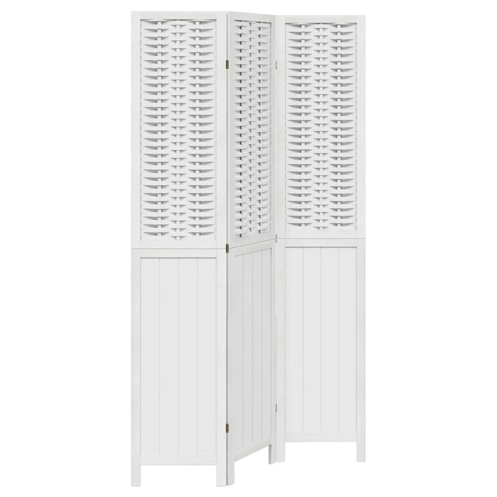 Divisorio Ambienti | Divider per stanze | Paravento 3Pannelli Bianco Legno Massello di Paulownia