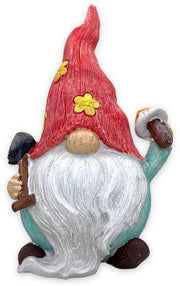Decorazione Esterna - Statuetta di Gatto 22 cm - Decorazione di Giardino - Decorazione di Interno - Portafortuna - Piatto Pinturato a Mano - Pietra d'Arte Sostenibile