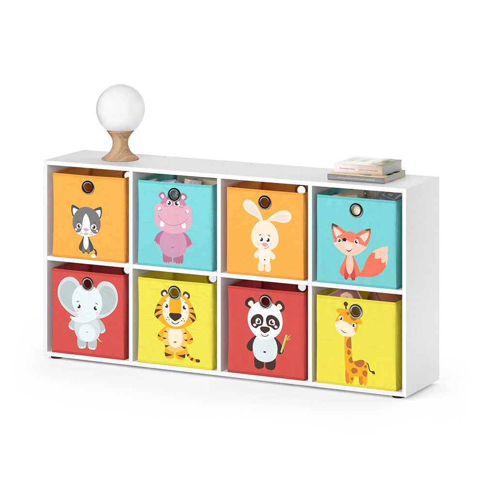 Vicco Libreria bambini Bianco 143 x 72 cm con 8 scatole pieghevoli