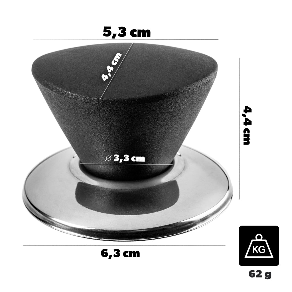 Pomello per coperchio KADAX, pomello per coperchio pentola, pomello per padella, nero, 3 pezzi