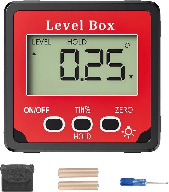 Livello elettronico LCD con gradiente digitale - Livello di inclinazione con piede magnetico - Livello di livellamento per houtbewerking, industria automobilistica e settore edile