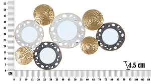 Pannello Gloty 91x4,5x54,5 cm in Ferro MDF e Specchio Multicolor