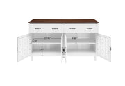 Credenza con 4 ante; 2 cassetti e ripiani regolabili - bianco - 150×40×90.3 cm