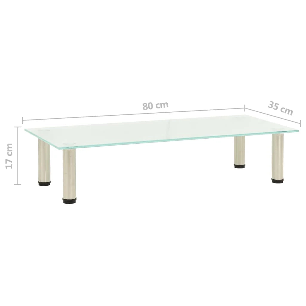 Mobile TV multimediale mensola TV credenza TV sala da pranzo soggiorno camera da letto satinato 80 x 35 x 17 cm vetro temperato trasparente 02_0027628