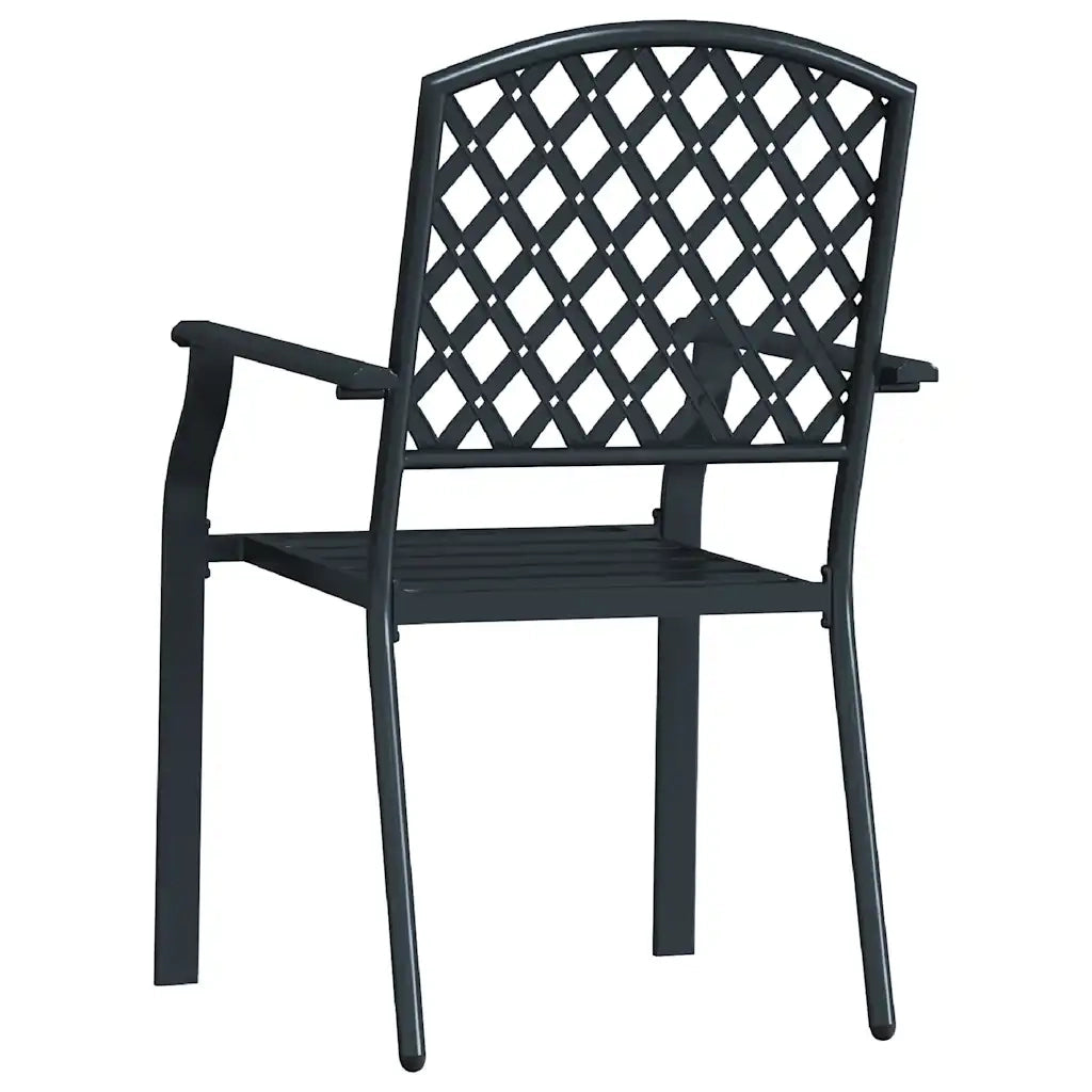Sedie da Esterno Impilabili 2 pz in Acciaio Nere cod mxl 43306
