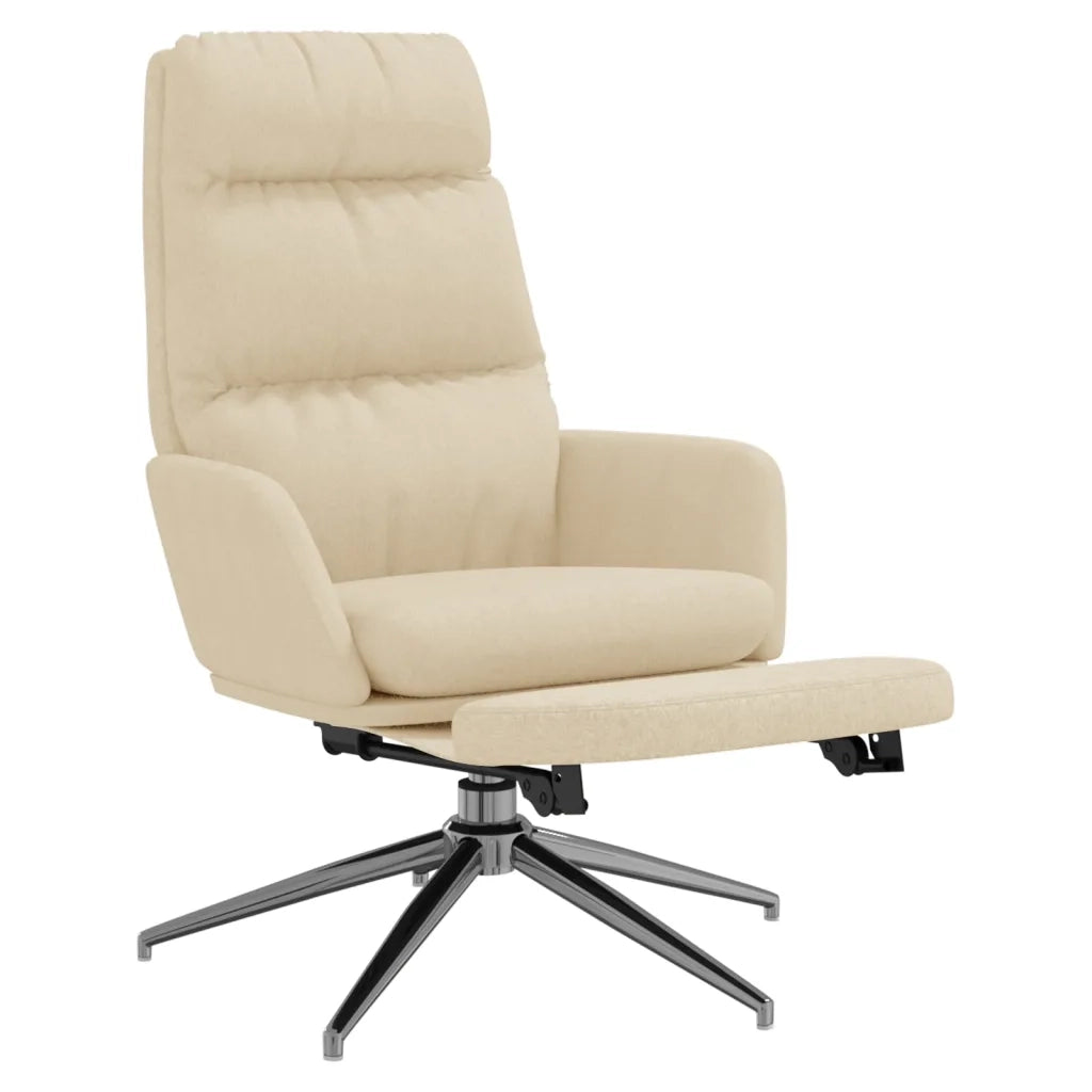 Poltrona Relax con Poggiapiedi Crema in Tessuto cod mxl 24535
