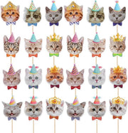 Set di decorazioni per torte da festa per bambini e animali - 24 pezzi di toppe per cupcake e decorazioni per feste.