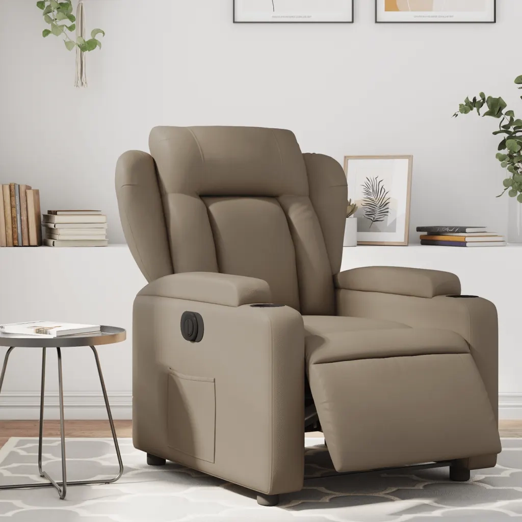 Poltrona Reclinabile Elettrica Cappuccino in Similpelle 3204536