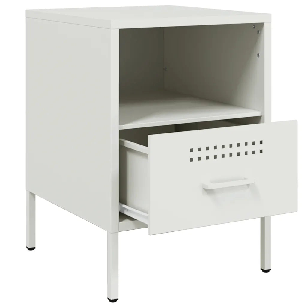 Comodini 2 pz Bianchi 36x39x50,5 cm in Acciaio 843065
