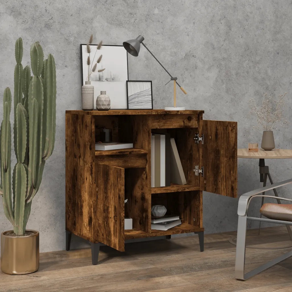 Credenza Rovere Fumo 60x35x70 cm in Legno Multistrato 821153