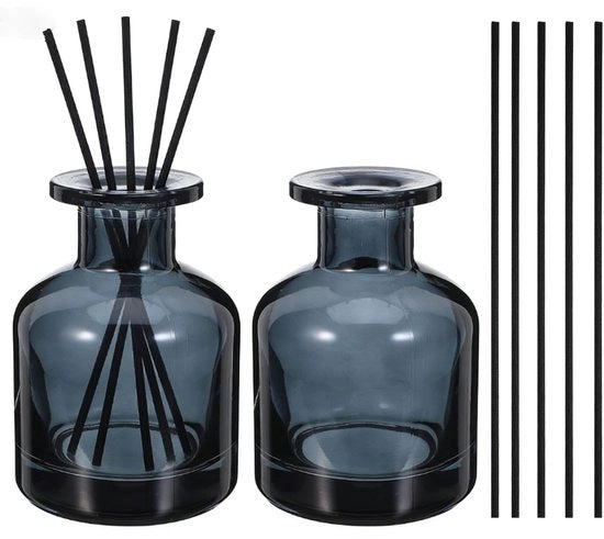 Diffusore per ambienti - 150 ml - Stuzzicadenti - Aromaterapia - Spray per ambienti - Decorativo - Fiasco in vetro opaco con bastoncini di rattan - Diffusore per ambienti
