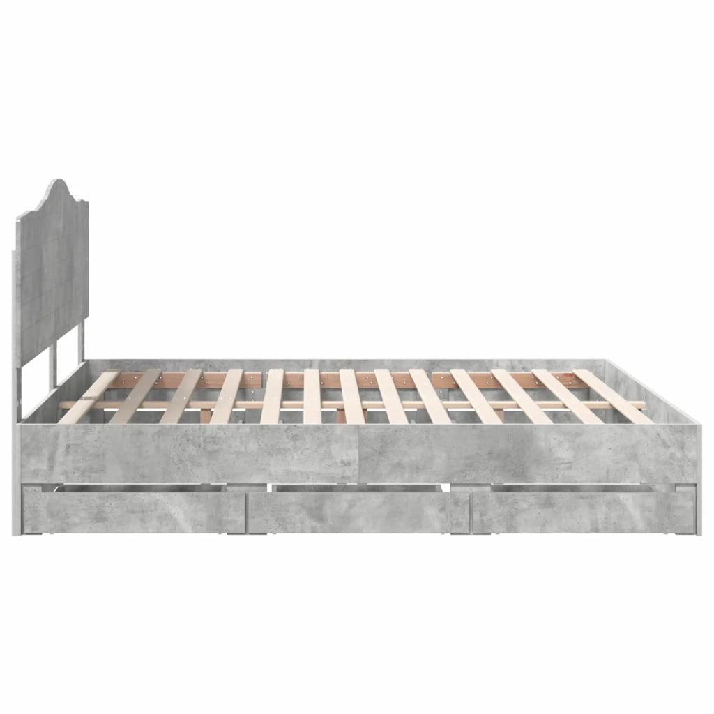 Struttura del letto con cassetto Grigio Cemento 180 x 200 cm 3413390