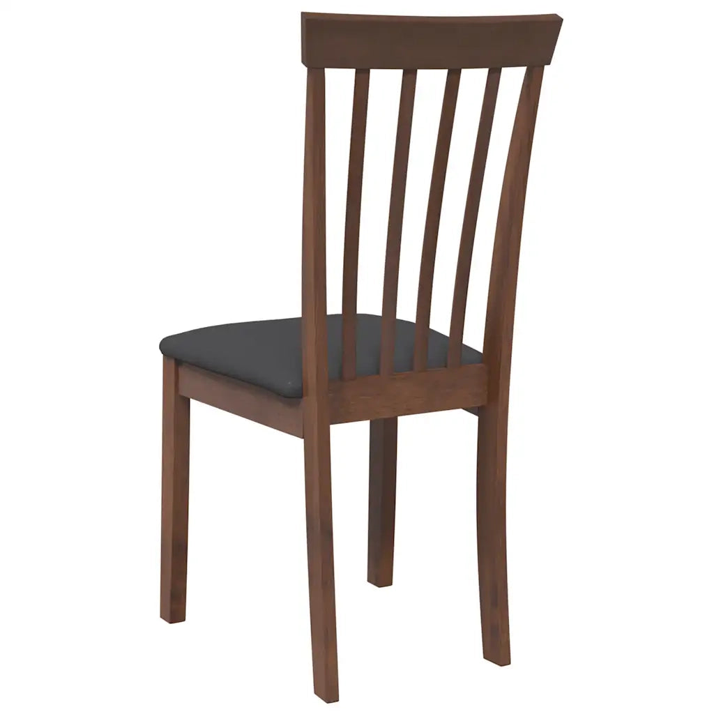 Sedie da Pranzo con Cuscini 2pz Marrone Legno Massello di Hevea 4102388