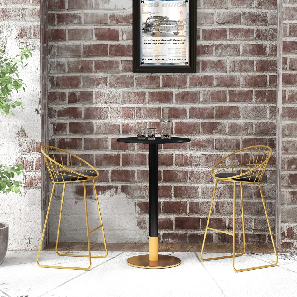 Tavolino da bar rotondo ¨C zephmum ¨C nero, acciaio, 60x60x102 cm