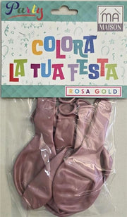 MA MAISON PALLONCINI FESTA ORO ROSA METALLICO 8PZ 26CM Ø
