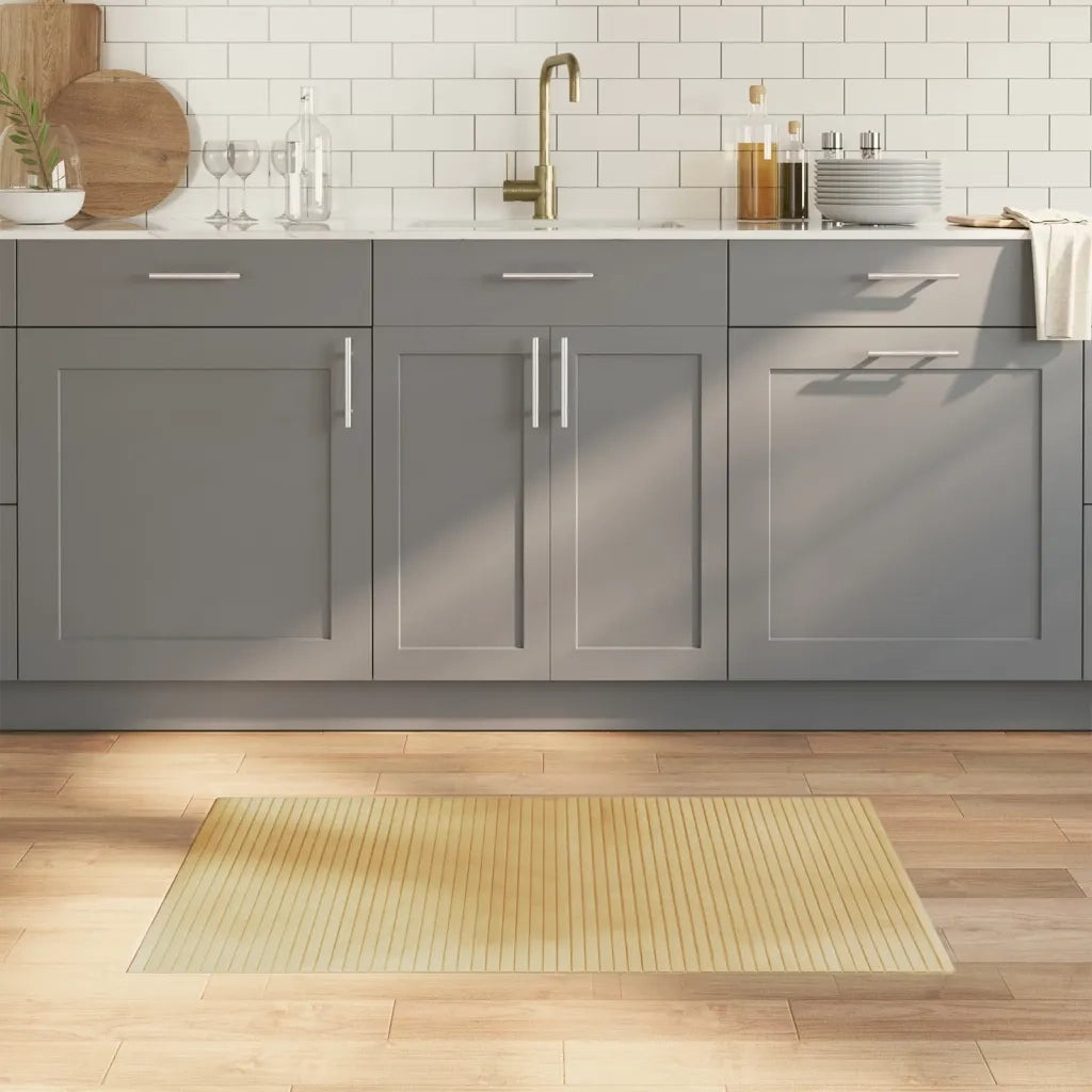 Tappeto Rettangolare Naturale Chiaro 60x100 cm in Bambù 376711