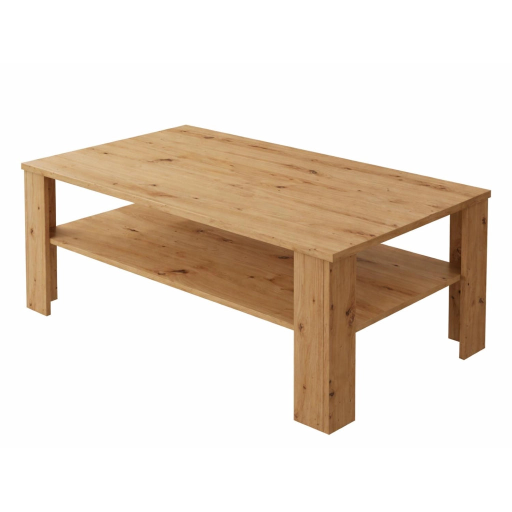 Tavolino Da Caffè Tavolo Basso Con Ripiano Inferiore E Vano A Giorno Design Minimal Stile Nordico Per Salotto Soggiorno Zona Living Struttura Resistente Rovere Naturale