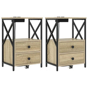 Set di 2 Comodini | Armadio da Notte | Mobiletto da notte Rovere Sonoma 40 x 31 x 60 cm
