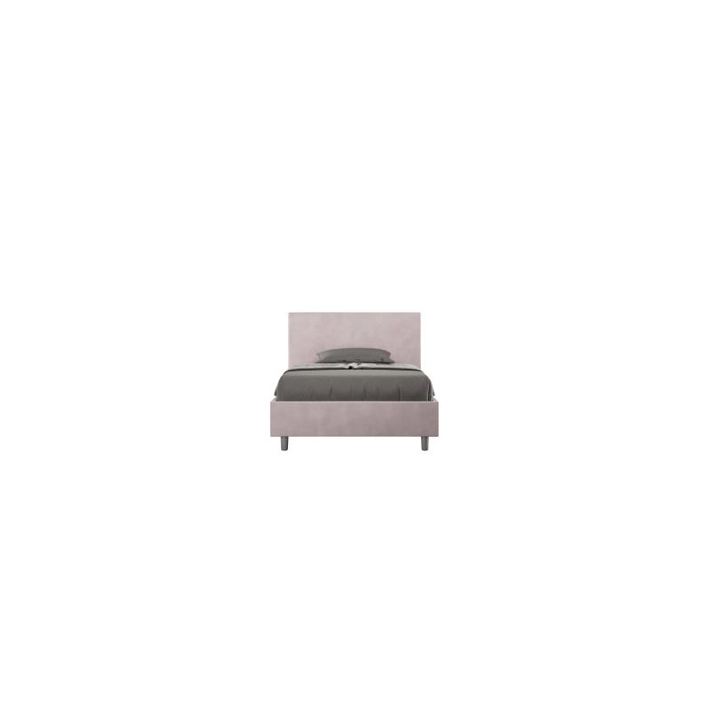 Letto imbottito 1 piazza e mezza 120x210 cm Adele - Contenitore,Glicine,Microfibra