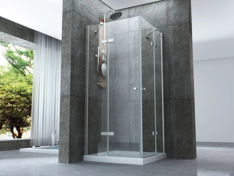 Box doccia Cristallo 8 MM frameless due lati doppio battente esterno - Misura: 80 x 80 x h195