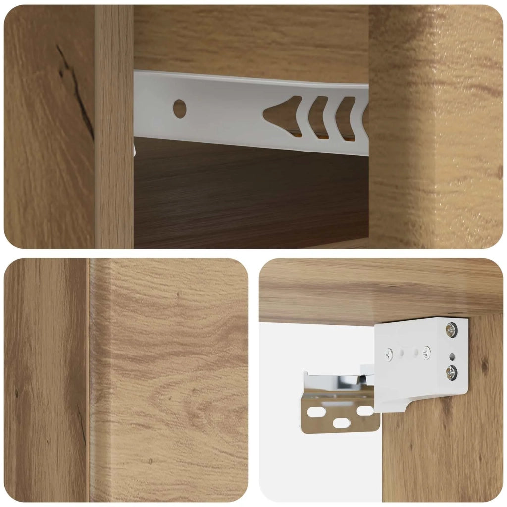 Mobiletto da notte a muro con cassetto 2 pcs Rovere Artigianale 899124