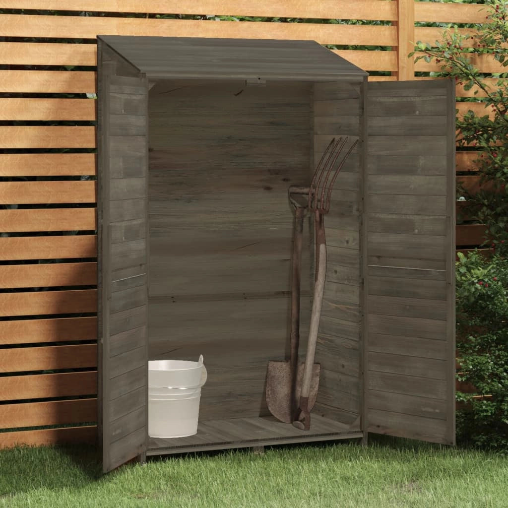 Casetta da giardino 102 x 52 x 174,5 cm in legno massello di abete antracite 02_0044046