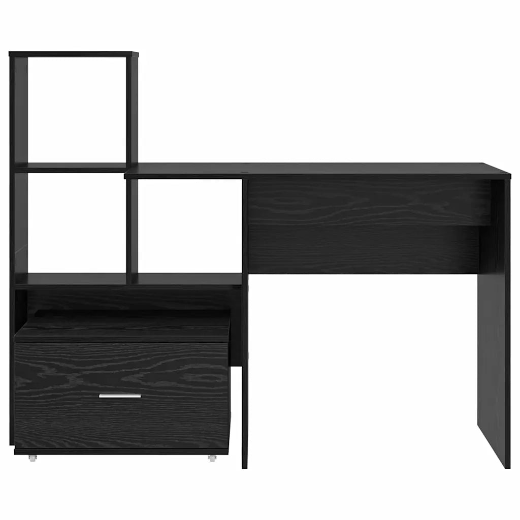 vidaXL Scrivania Rovere nero 131.5 x 50 x 106.5 cm Legno multistrato