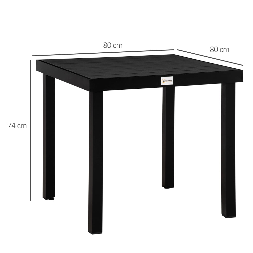 Tavolo da pranzo per 4 persone ¨C zephmum ¨C nero, alluminio, plastica, 78x78x74 cm