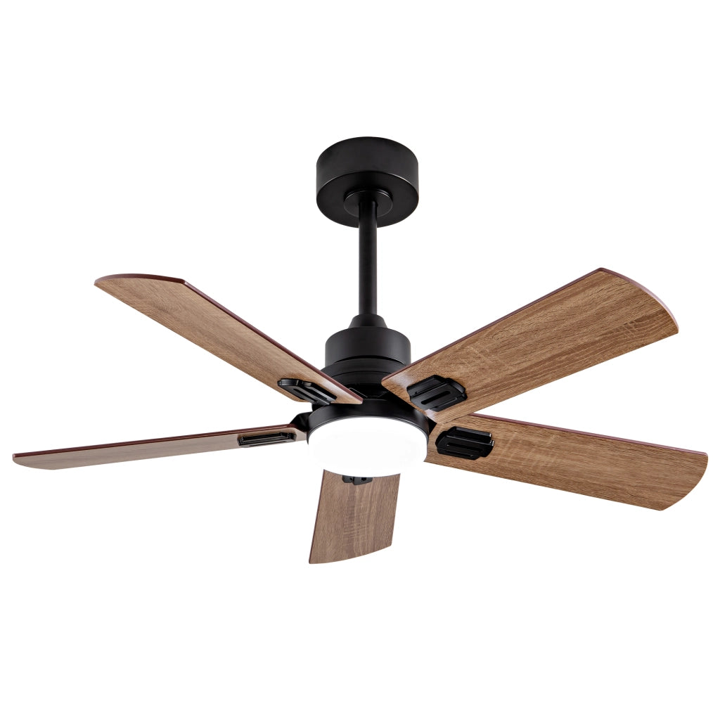 Ventilatore da soffitto nero da 42 pollici con luce LED dimmerabile e telecomando