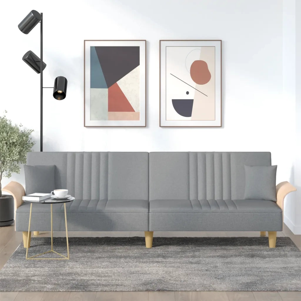 Divano Letto con Braccioli Grigio Chiaro in Tessutocod mxl 94365